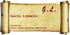 Gazsi Levente névjegykártya